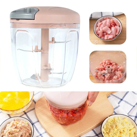 Speedy Chopper with 5 Sharp Blades - Manual Food Processor & Hand Cutter