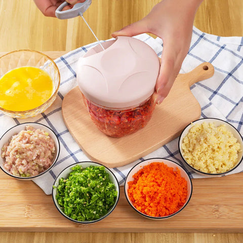 Speedy Chopper with 5 Sharp Blades - Manual Food Processor & Hand Cutter