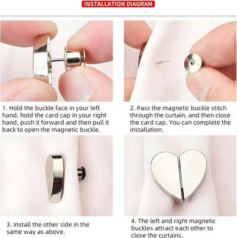 heart shaped magnetic curtain clipp